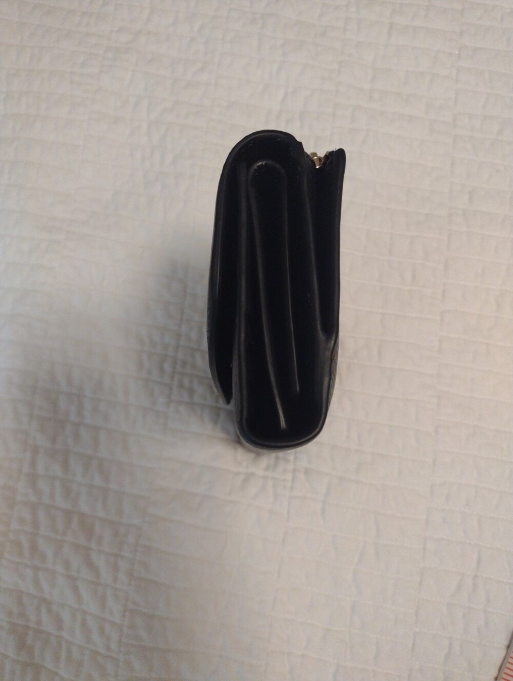 COACH Black Pebbled Leather Wallet Snap Closure Bi-fold w/ Flap w/ Wallet Insert - Picture 11 of 14